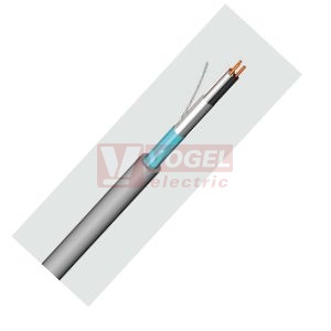 JYTY-O  2x1 kabel ovládací s pevným jádrem, PVC šedý (M,H) (stíněný Al fólie)