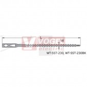 WT-SST-230BK vázací pásky rozdělávací z měkkého materiálu SOFT STRAP, 234 x 5,5 mm, černá