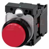 3SU1100-0BB20-1CA0 tlačítko, 22 mm, kulaté, plast, červená, stiskací knoflík, s vysokým hmatníkem, 1 NC