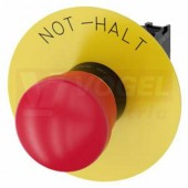 3SU1100-1HB20-1CH0 hřibové tlačítko nouzového zastavení, 22 mm, kulaté, plast, červená, se žlutou zadní deskou s nápisem, NOT-HALT, 1 NC