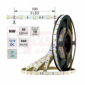 LED pásek SMD5050 neutrální bílá, 30LED/m, IP20, DC 12V, 10mm, 5m (121.664.60.0)