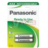 Baterie  1,20 V R03 mikro (vel.AAA) NiMH 750mAh Panasonic nabíjecí "Ready tu use" (blistr/2ks)