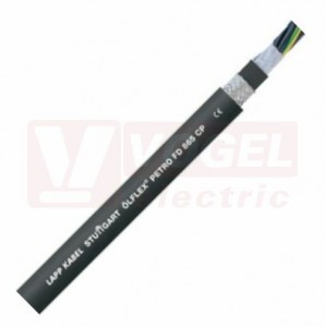 Ölflex PETRO FD 865 CP 300/500V  7G  0,5 stíněný bezhalogenový ovládací kabel, do energet.řetězů, černý/modrý vnější plášť z PUR, vnitřní plášť z TPE, odolný proti MUD a mech.poškození, černé čísl.žíly se zl/žl - certifikovaný (0023304)