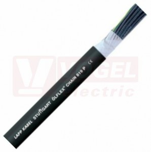 Ölflex CHAIN 819 P 300/500V  2x  1,5 kabel flexibilní do energetických řetězů, černý robustní vnější plášť z PUR odolný proti olejům, černé čísl.žíly bez ze/žl, certifikace UL/cUL pro Severní Ameriku (1027830)