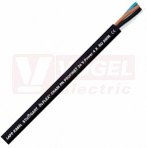Ölflex CHAIN PN 4x 2,5 kabel vysoce flexibilní do energet.řetězu, černý vnější plášť z PVC, barvy žil MO,HN,ČE,BÍ, kompatibilní s PROFINET, cert.Sev.Amer. (1026795)