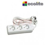 Prodlužovák  3 zás.  1,5m Ecolite (FX3-1.5) bílý 250VAC/10A, kabel  PVC 3x1,0mm2