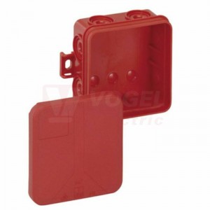 Sd 7-SB-L  krabice rozbočovací červená, prázdná, IP55, IK07, označení proudových obvodů bezpečnostního osvětlení, rozměr 75x75x37mm (33270701)