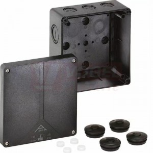 Abox-i 100-L/sw rozbočovací krabice, prázdná, černá, IP65, IK08, rozměr 140X140X79mm (49191001)