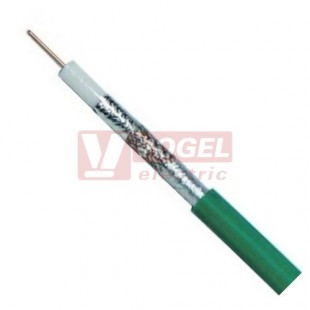 Kabel koaxiální 75 Ohm CB113N  pěnové dielektrikum, zelený, průměr 7,1mm
