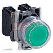 XB4BP383G5EX Ovládač stiskací, zelená, lícující, LED 48…120V AC,  ATEX D