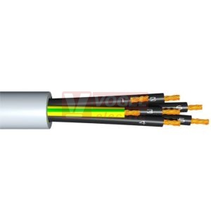 YSLY-JZ  4x 1,00 kabel flexibilní, PVC šedý, číslované žíly se ze/žl