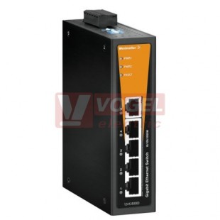 IE-SW-BL05-5GT Plug & Play Switch, průmyslový ETHERNET 5-Portů RJ45 GT, 10/100/1000BaseT(X), 18-30VAC, 10-60VDC, š=35mm (1241250000)