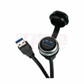 4000-73000-0160000 Hlavice USB 3.0 A/A,  (female/male) s kabelem 1.0 m, do mont.otvoru pr.22,5mm