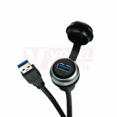 4000-73000-0170000 Hlavice USB 3.0 A/A,  (female/male) s kabelem 1.5m, do mont.otvoru pr.22,5mm