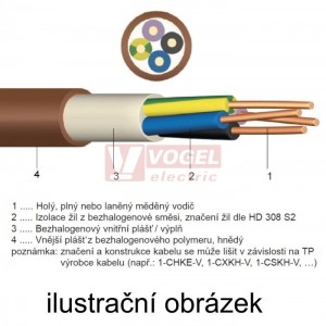1-CHKE-V-J 7x1,5 FE180/P60-R silový kabel ohniodolný bezhalogenový