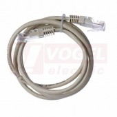UTP CAT5E 1M patch kabel, plášť PVC šedý, délka 1M, licna (lanko), izolace vodičů  HDPE, 1000 Base-T (Gigabit Ethernet)  (S9122)