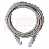 UTP CAT5E 3M patch kabel, plášť PVC šedý, délka 3M, licna (lanko), izolace vodičů  HDPE, 1000 Base-T (Gigabit Ethernet) (S9124)