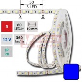 LED pásek SMD5050 modrá barva, DC12V, IP20, 10mm,bílá PCB pásek, 60 LED/m (121.597.60.2)
