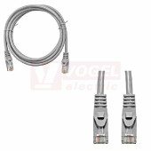 Kabel propojovací Cat.6 stíněný S/FTP, 2xRJ-45 přímý, délka  1m, barva šedá, PVC plášť (H6GLG01K0G)