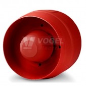 ES2 - Multitonová houkačka 100-230VAC, 32 tonů, červená, adj. 747-107dB, IP65,  průměr 105mm, výška 84mm (C115600113)