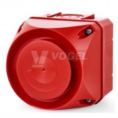 ASS-T - Multitonová alarmní houkačka, velikost 1, 32 tónů, 230/240 VAC, červená, adj.potenc. 108dB, IP66, 94x94x92mm (874160313)