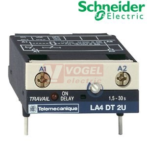 LA4DT2U  elektronický časový modul, zpožděné sepnutí 1,5-30s, 24…250V DC/50Hz, pro stykače LC1D09..D65A, LC1D80..D150