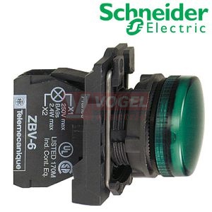 XB5AVB3 Signálka s LED, 24V AC/DC, zelená