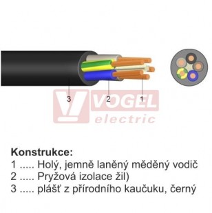 H05RR-F  4G  1,50 kabel pryžový (ZŽ,H,Č,Š) 300/500V