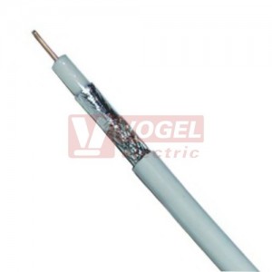 Kabel koaxiální 75 Ohm CB50F   pěnové dielektrikum, bílý, průměr 6,3mm