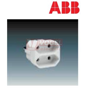 5671-1127  Adaptér rozbočovací, dvojnásobný plochý, 16A/250VAC, bílá