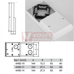 6482-14 panel.krab.rozvodka s víčkem a svorkovnicí, š/v/hl 82x164x27,5mm