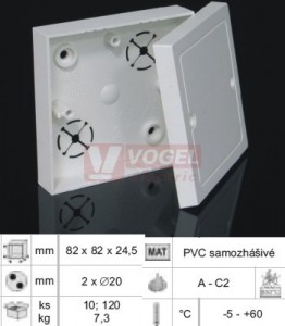 LK 80/2_HB krabice lištová s víčkem š/v/hl 82x82x24,5mm, bílá (ostré rohy)