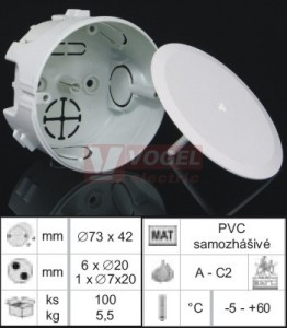 KU 68-1902_KA krabice odbočná, prům.73mm/hl.42mm s víčkem KO 68