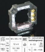 S-66_FB svorkovnice (věneček) 4-strany/3x šroubek, vodič 12x4mm2, š/v/tloušťka 57x57x14mm, pro napětí do 400V, PA