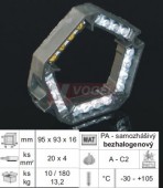 SP-96_FB svorkovnice (věneček) 5-stran/4x šroubek, vodič 20x4mm2, š/v/tloušťka 95x93x16mm, pro napětí do 500V, PA