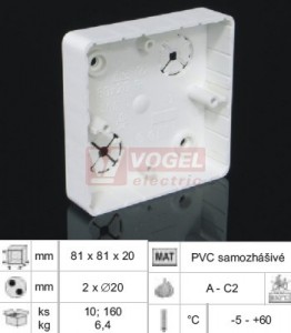 LK 80X20R/1_HB krabice lištová š/v/hl 81x81x20mm, PVC (Classic, Swing)