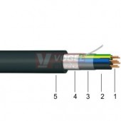 JQTQ-J 14x0,8 kabel ovládací s pevným jádrem, PVC černý UV odolný (ZŽ ost.Č číslované) (stíněný Al fólie)
