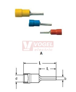 RF-PP12/1  Kolík Cu lisovací, izolace PVC (0,5-1,5mm2)