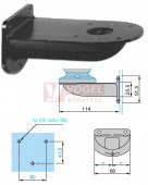 XVBC12 základna pro montáž na svislé plochy, kovová, černá, L=114mm, š=68mm