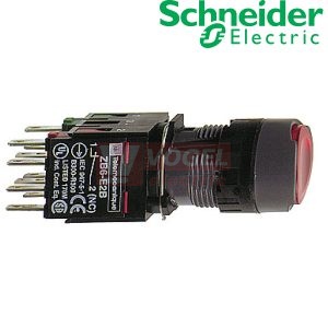 XB6AF4B5B Ovládač stiskací prosvětlený lícující s aretací, 1 Z + 1 V - rudý, LED 12…..24V