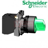 XB5AK123B5 Ovládač otočný prosvětlený s LED, 1 Z + 1 V, 24V - zelený