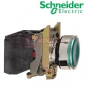 XB4BW33G5 Ovládač stiskací prosvětlený, lícující, 1 Z + 1 V, s integrovanou LED110...120V, zelený
