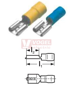 RF-F 405/PC  Objímka plochá s izolací PC,  0,5-1,5mm2, 4,8x0,5mm