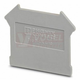 D-UK 4/10 koncová destička, délka 42,5mm, š=1,8mm, v=35,9mm, šedá  (3003020)