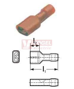 RF-F 405P    Objímka plochá celoizol. PVC, 0,5-1,5mm2, 4,8x0,5mm