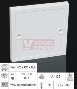 VLK 80_HB víčko pro krabice LK 80/1,2,3 a LK 80x28/1, š/v/hl 82x82x9mm (ostré rohy), PVC