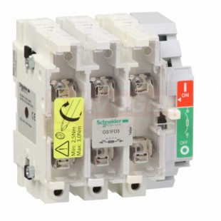 GS1FD3 Pojistkový odpínač 3P, 50A, vel. 14x51mm, typ pojistky NFC, upevnění na DIN lištu