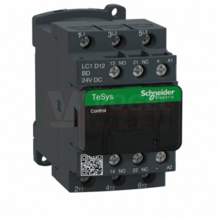 LC1D12BD      Stykač 3P 12A AC-3, 24V DC, pom.kont. 1"Z"+1"V" šroub.svorky, cívka s odruš.modulem
