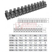 6336-10 svorkovnice přístrojová 12x1,5mm2/400V, IP20, BÍ lámací (PS1,5)