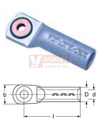 16x 8   ALU-KU   kabelové oko pro AL lana a vodiče do 1kV, trubkové, čistý hliník se zalisovanou CU vložkou